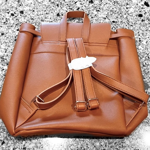 🟣 MODERNE ELEGANCE LouLu Mini backpack purse Cognac NWT - Picture 3 of 8